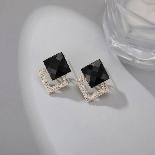 Stylish square combination earrings 