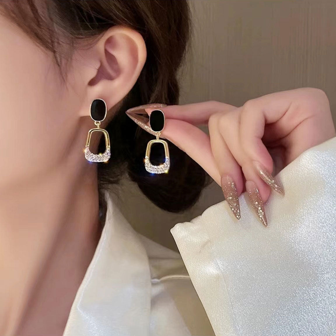 Unique Korean style geometric earrings 