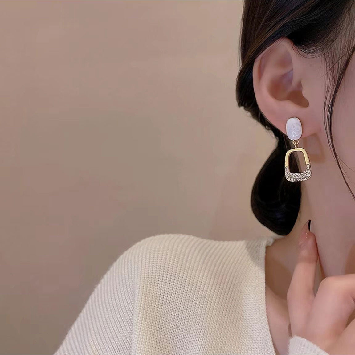 Unique Korean style geometric earrings 