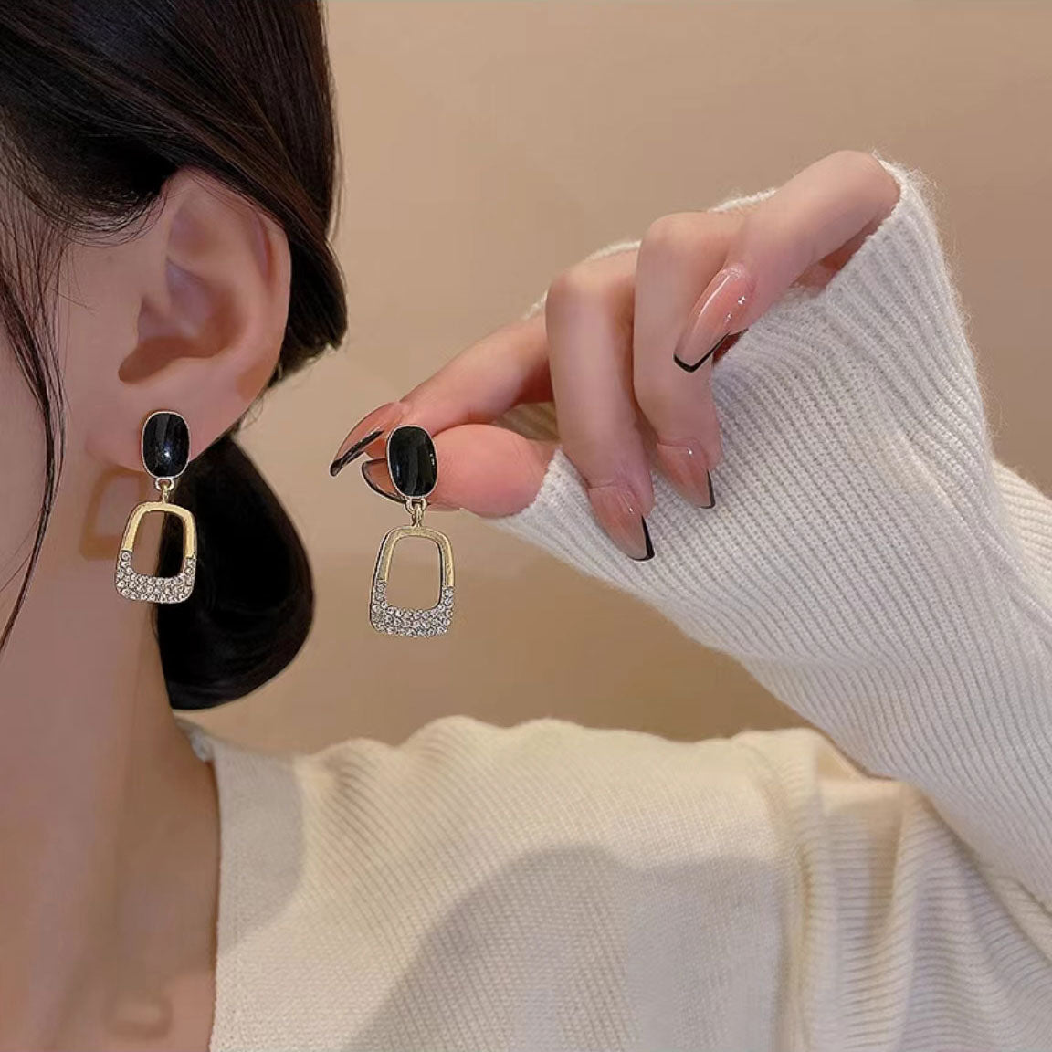 Unique Korean style geometric earrings 