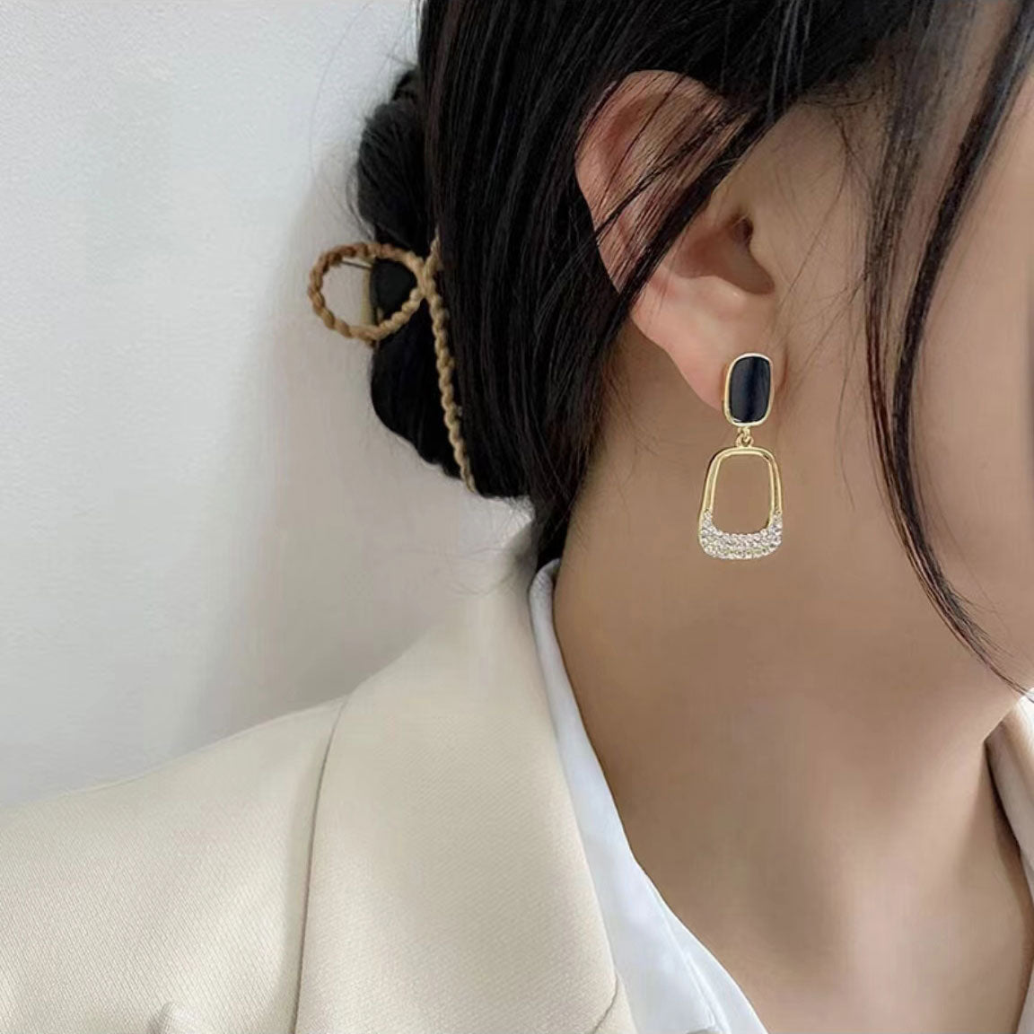 Unique Korean style geometric earrings 