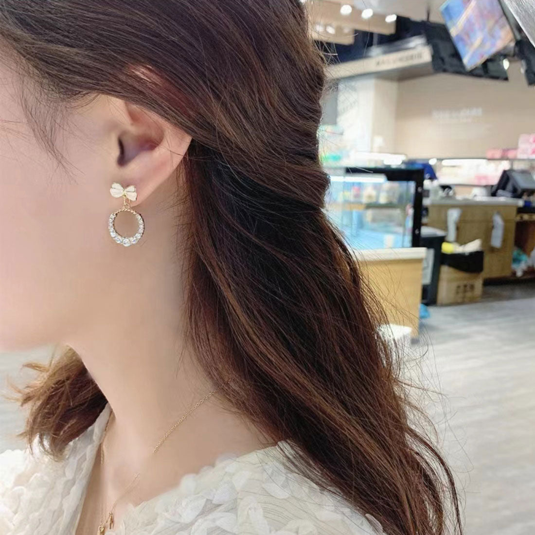 Cute Flower Circle Earrings