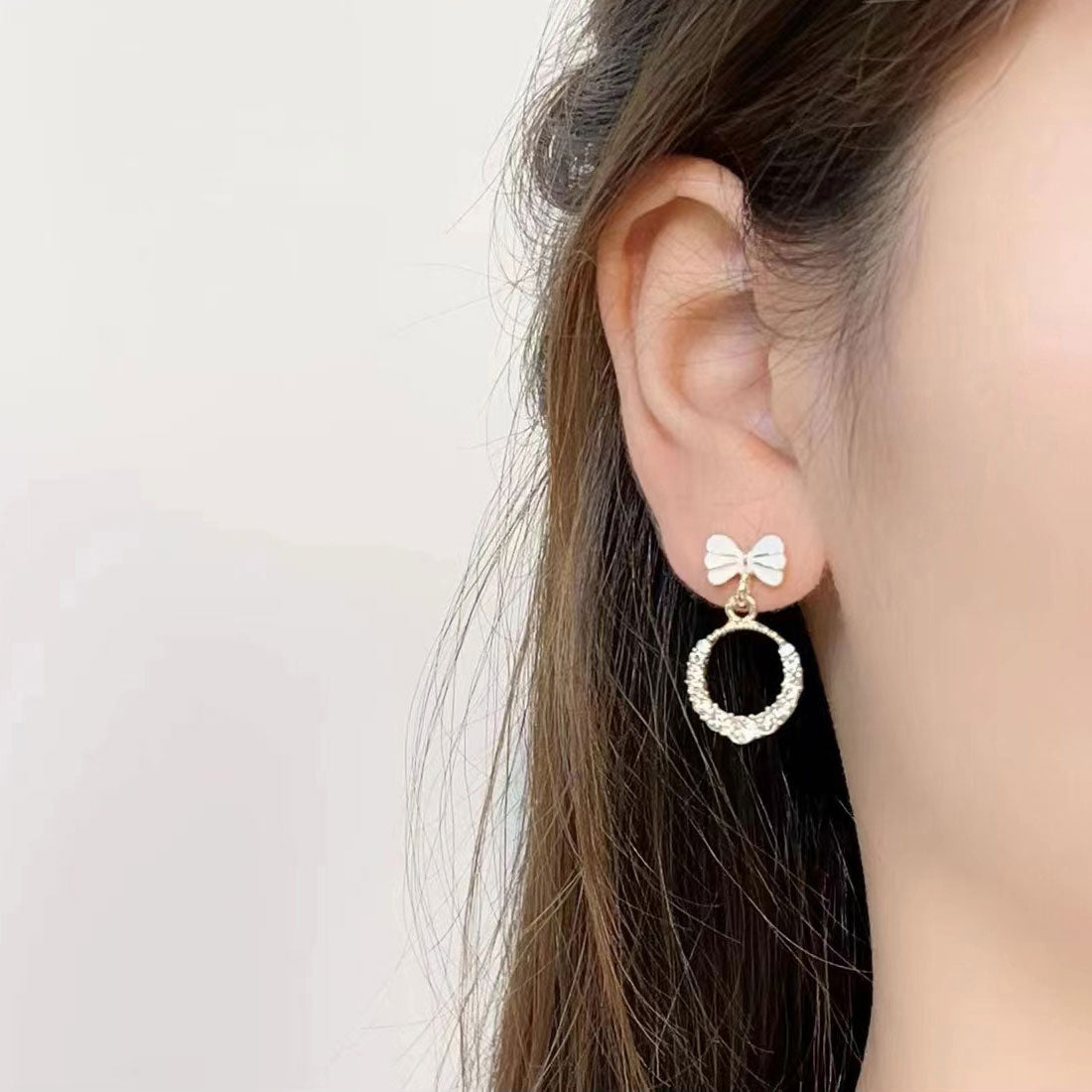 Cute Flower Circle Earrings