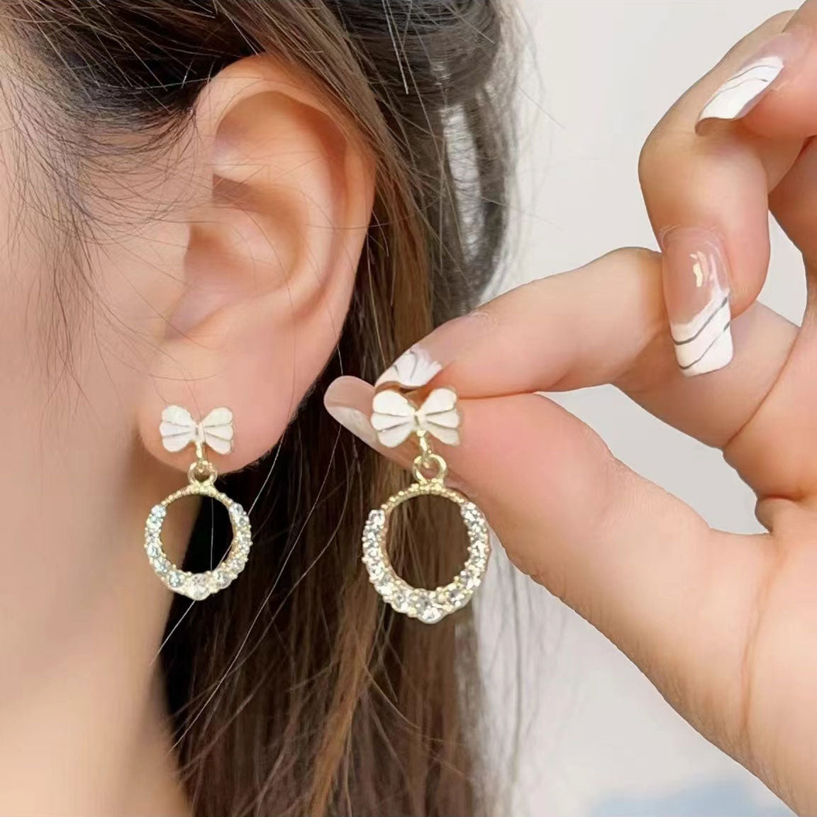 Cute Flower Circle Earrings