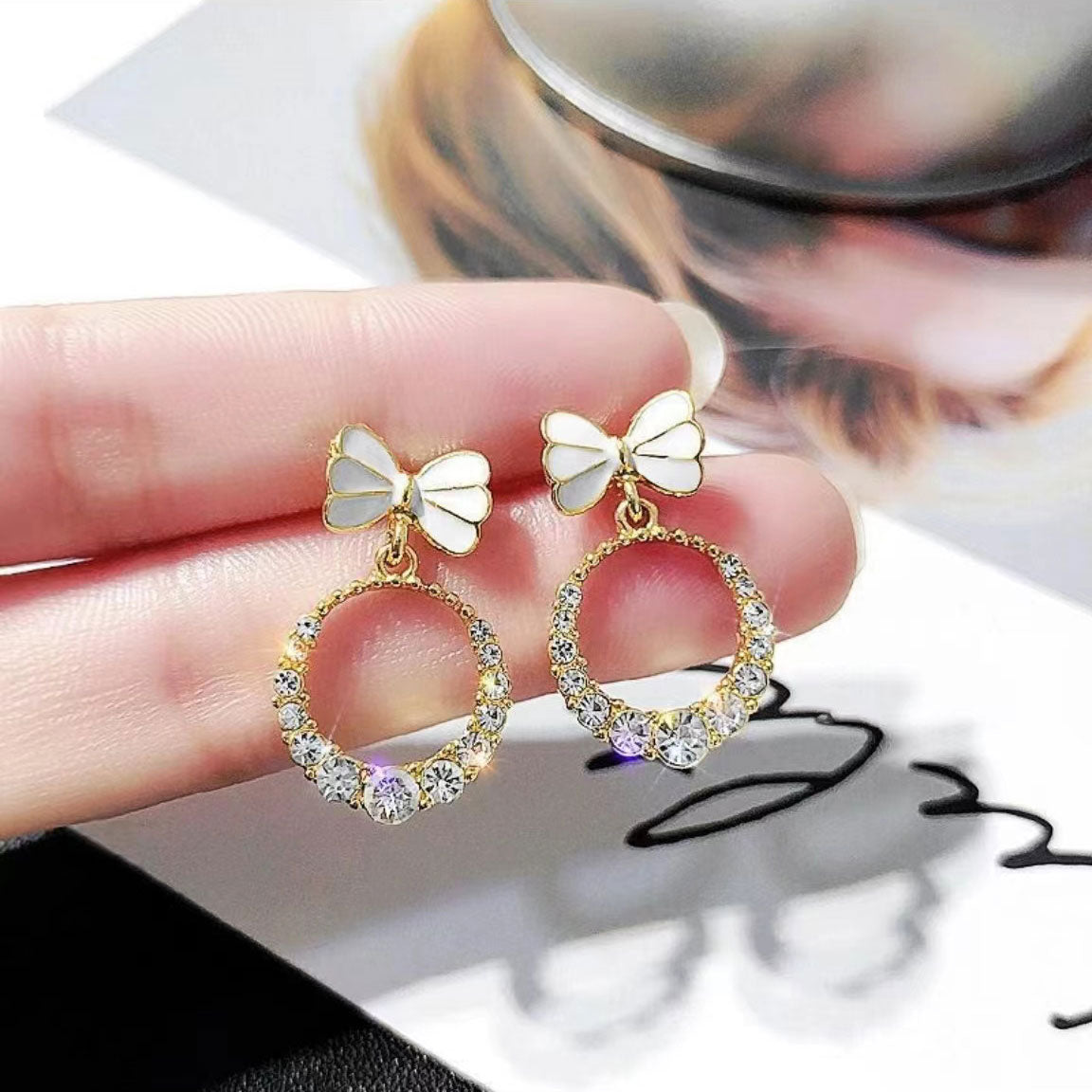 Cute Flower Circle Earrings