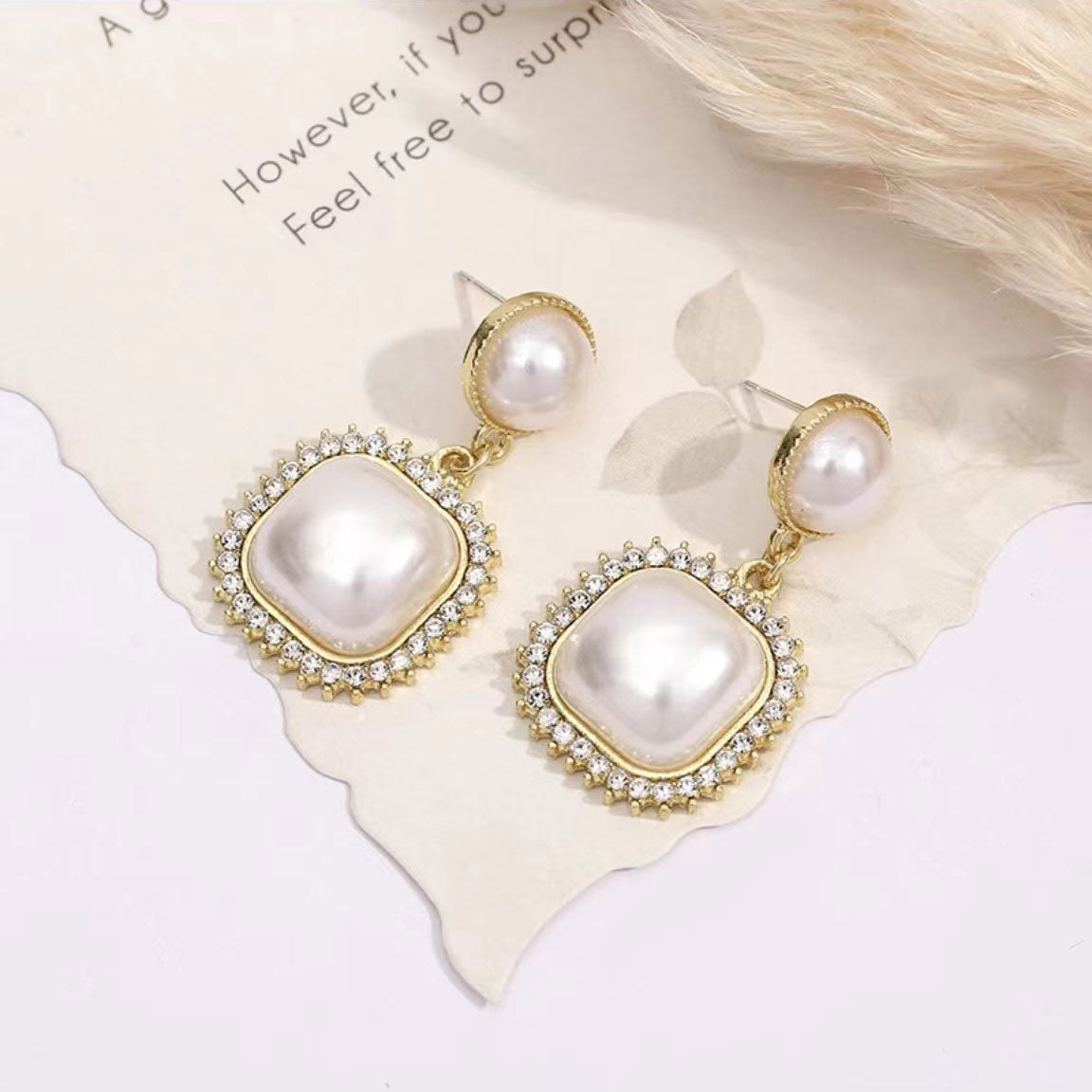 French style luxury pearl earrings