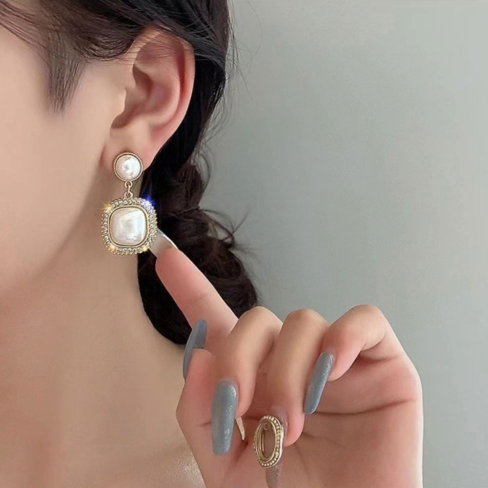 French style luxury pearl earrings