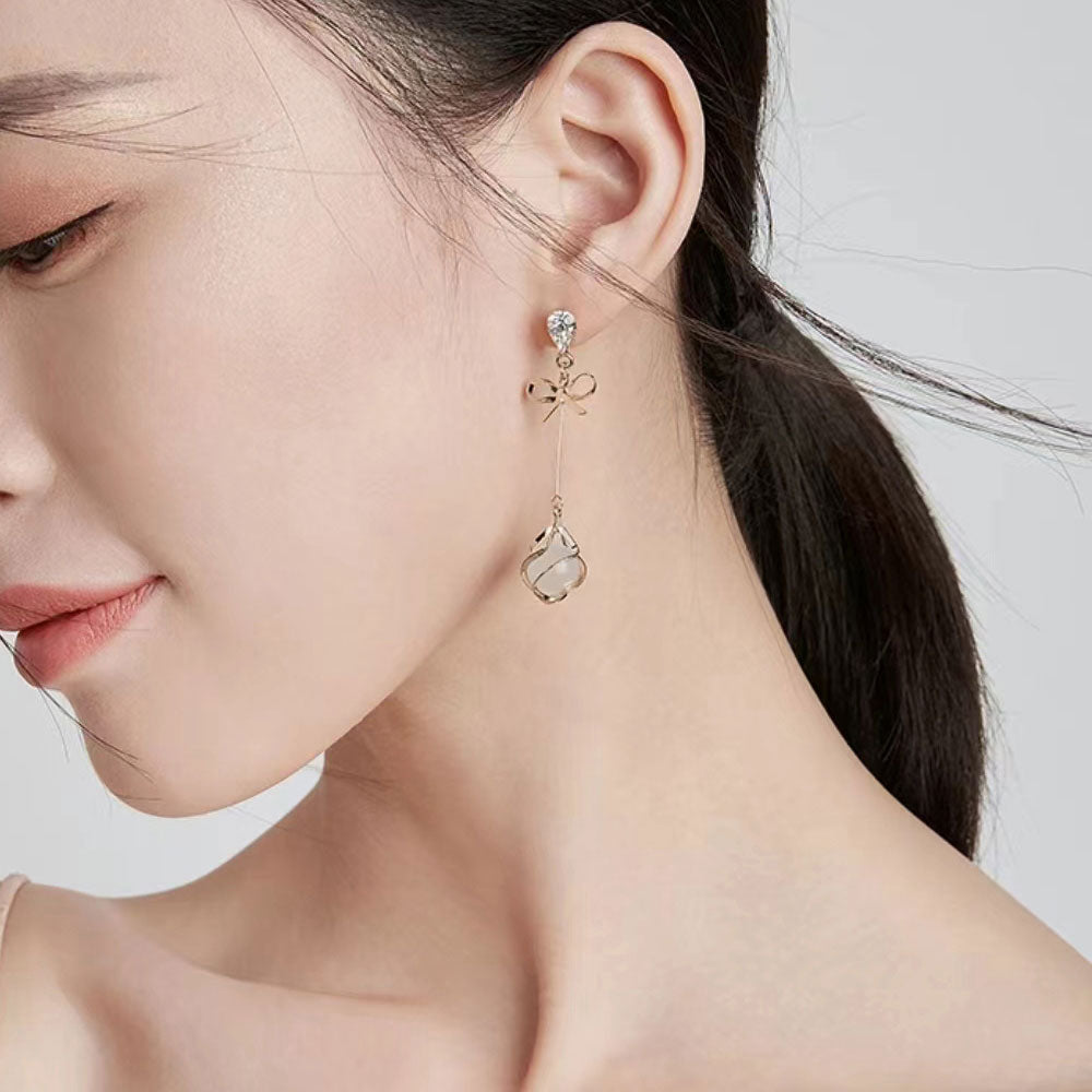 Korean style long cat eye earrings