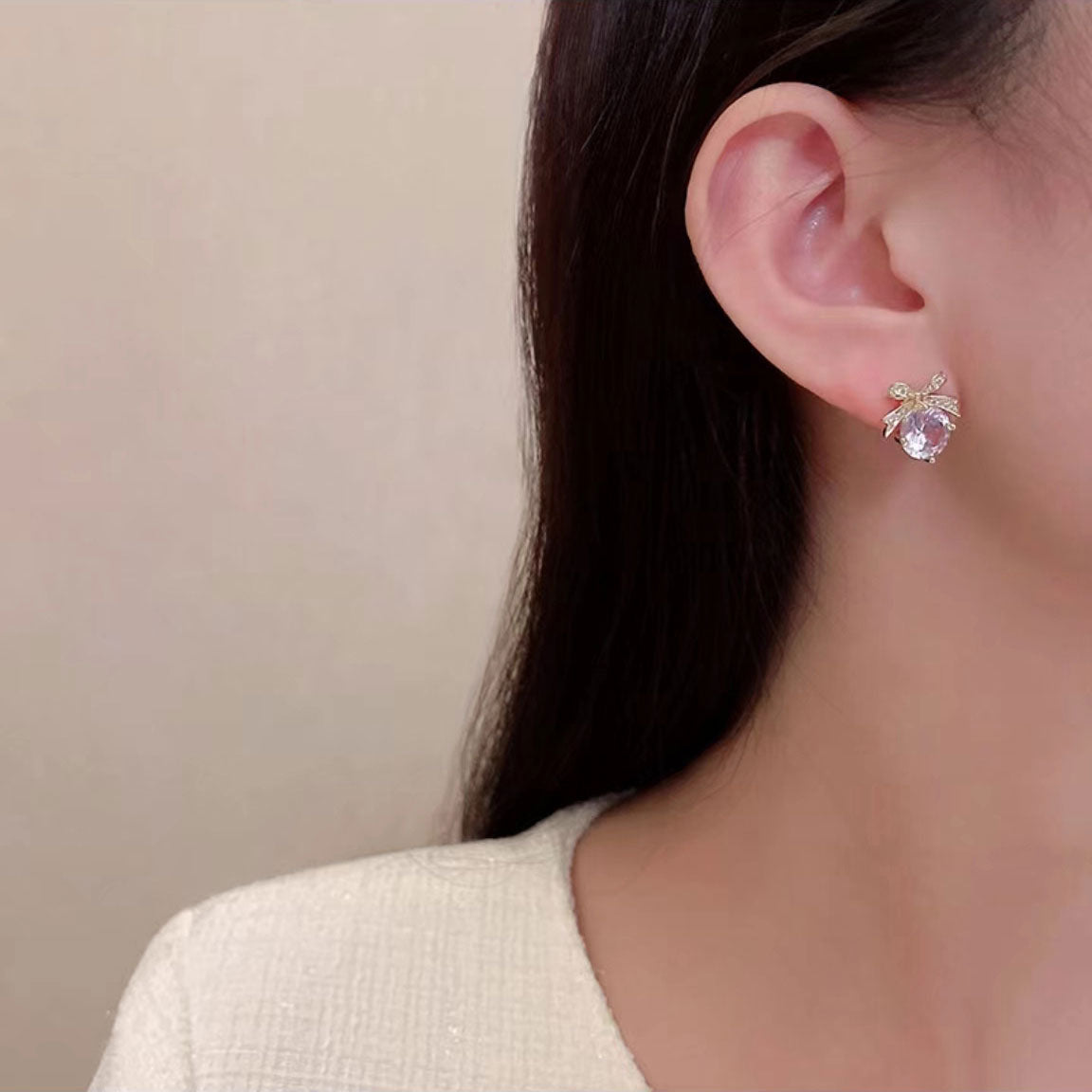 French style diamond earrings