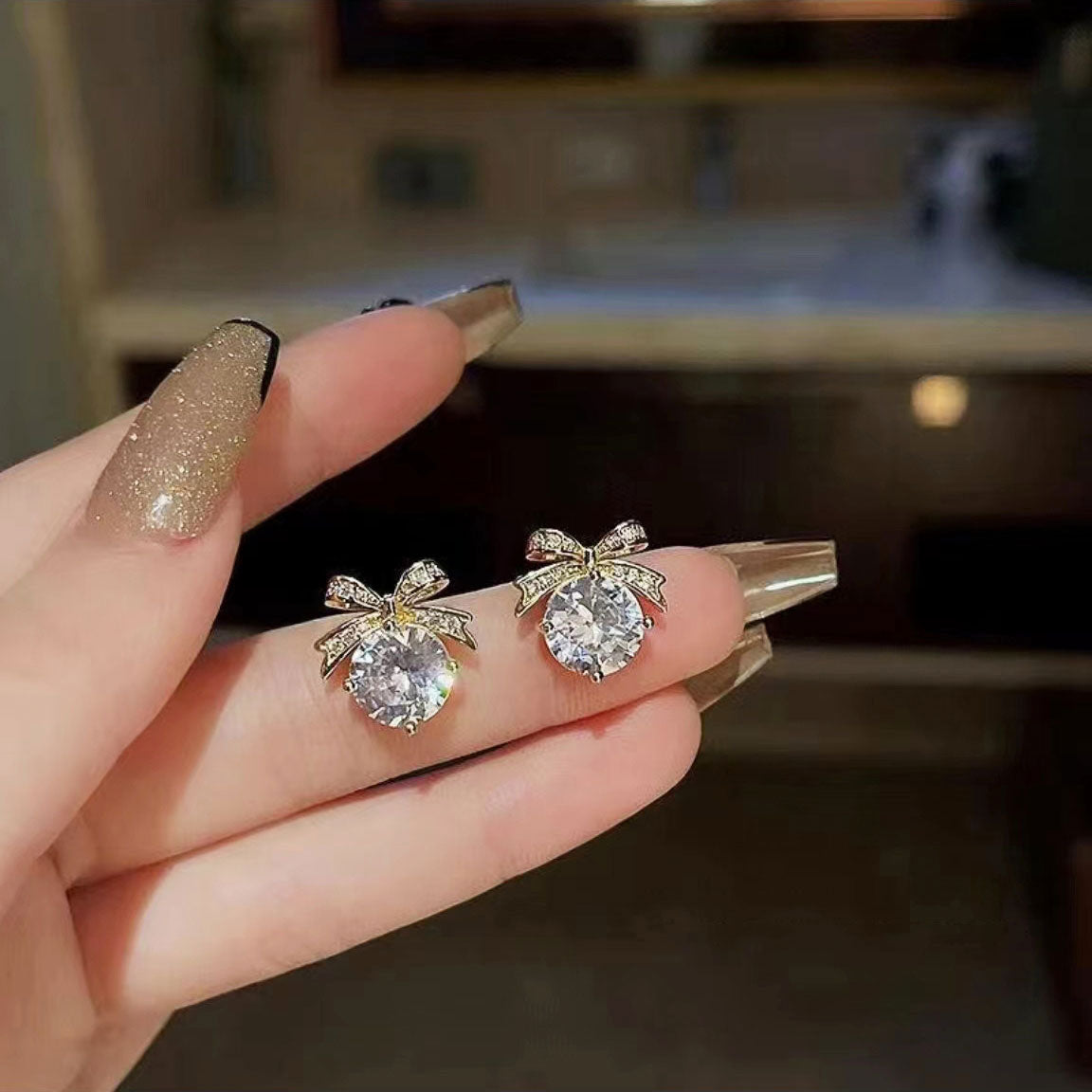 French style diamond earrings