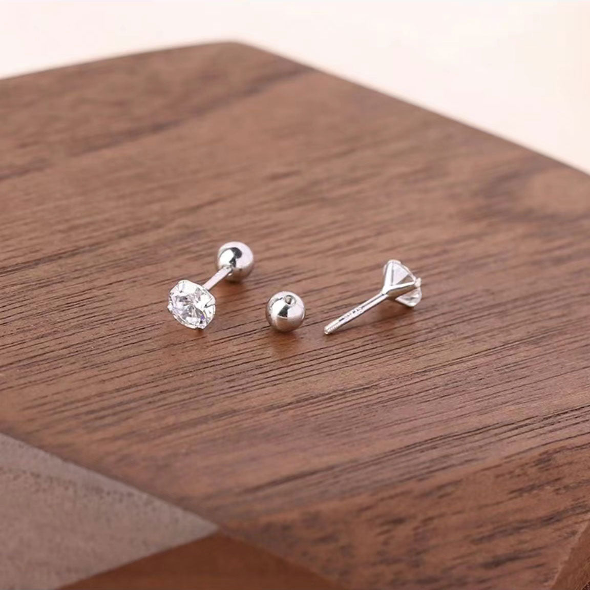 Simple diamond earrings