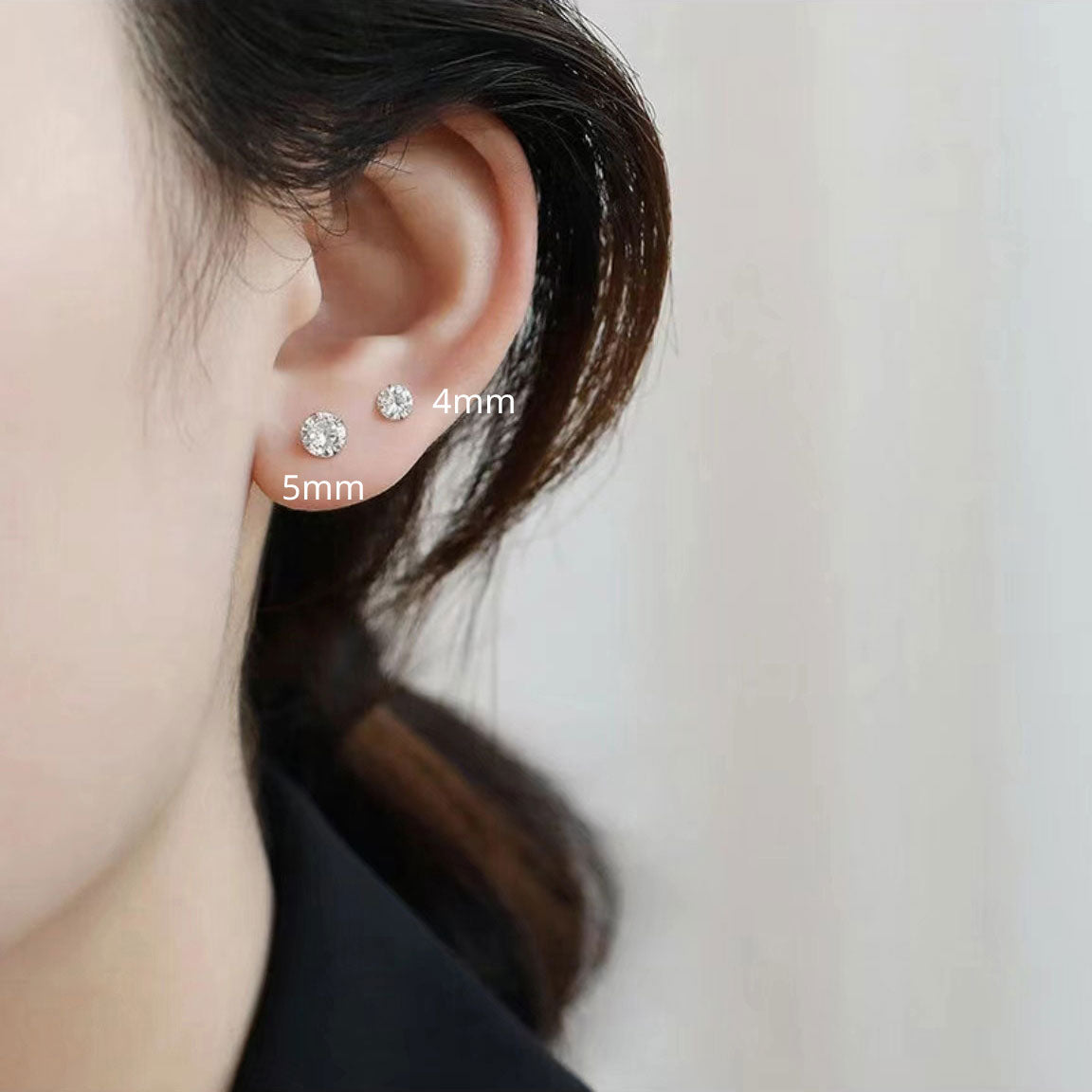 Simple diamond earrings