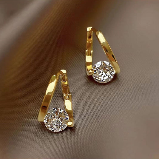 French style luxury diamond earrings 