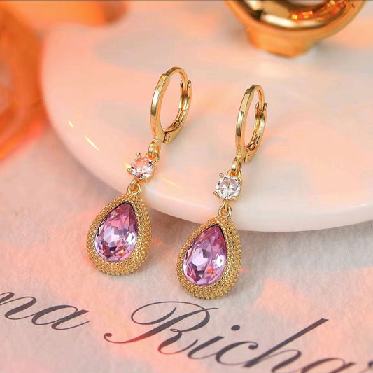 Luxury purple gemstone earrings 