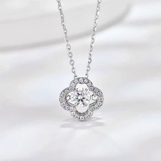 Four Leaf Grass Diamond Necklace