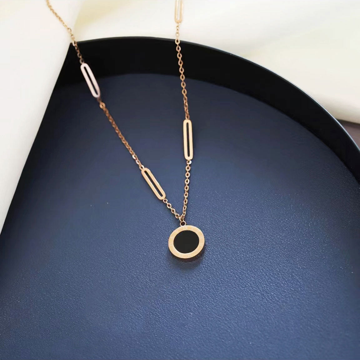 Roman style round watch necklace 