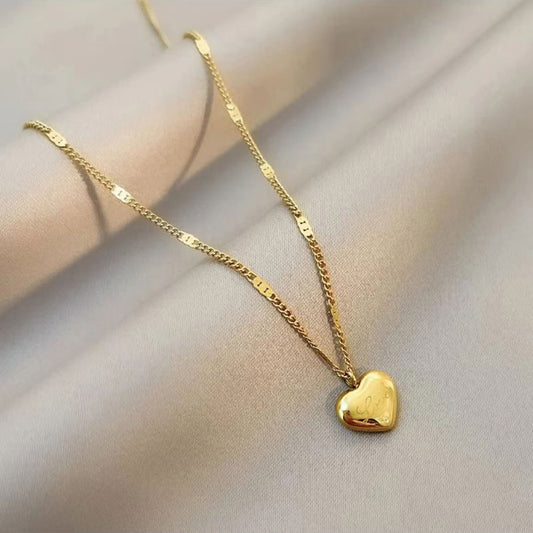 Gold Alphabet Heart Shape Necklace