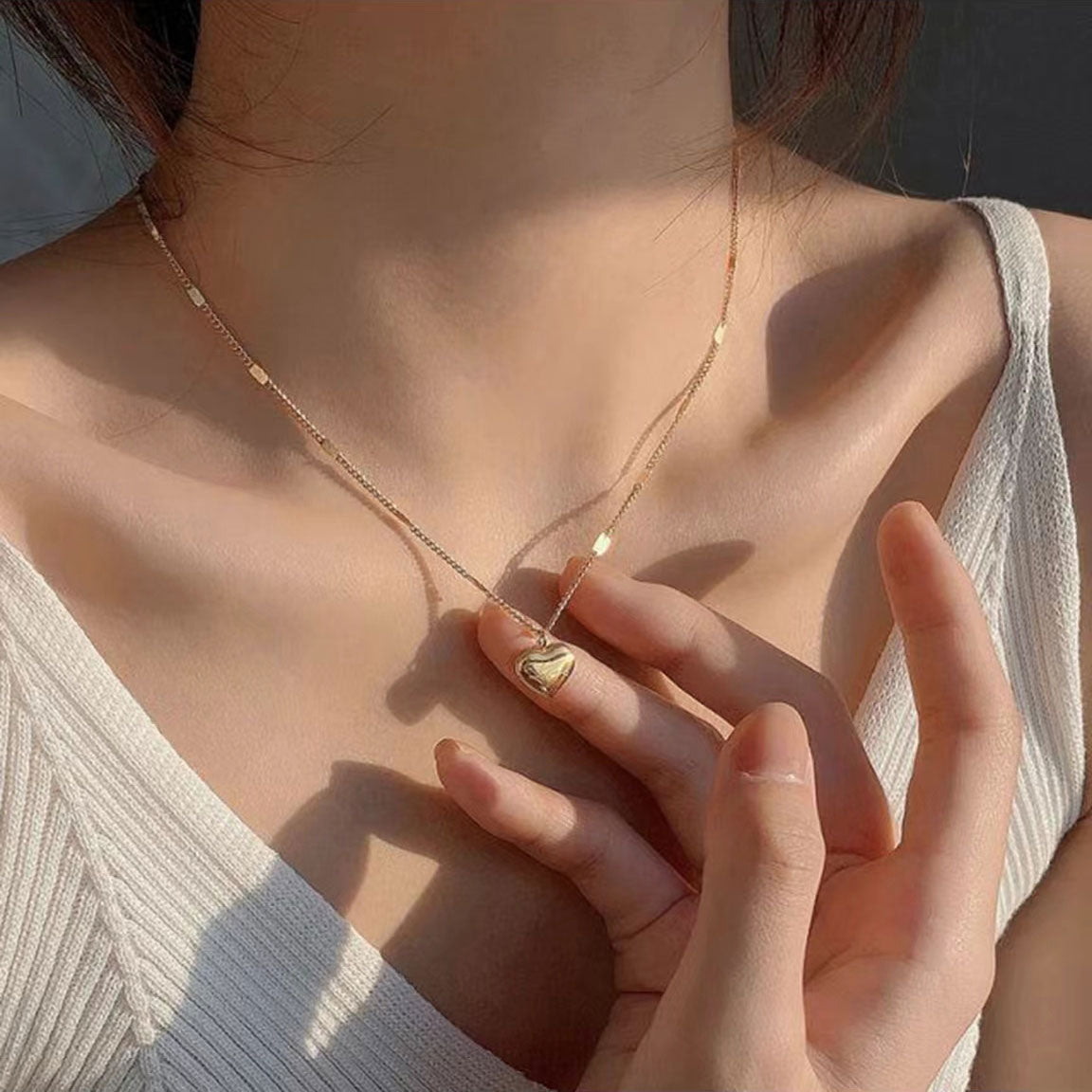 Gold Alphabet Heart Shape Necklace