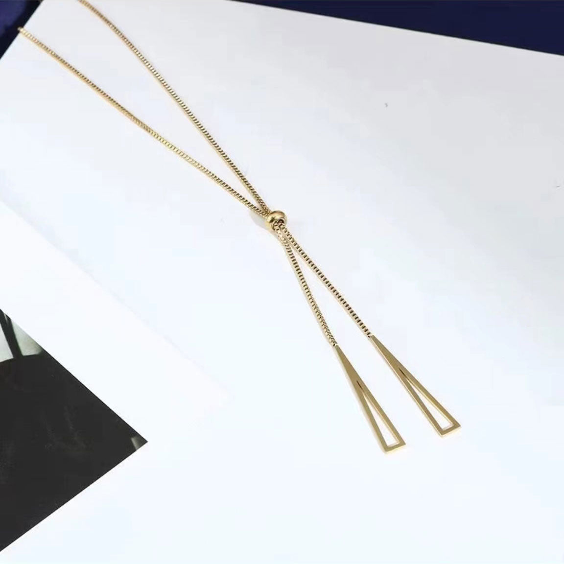 Simple Triangle Geometric Necklace