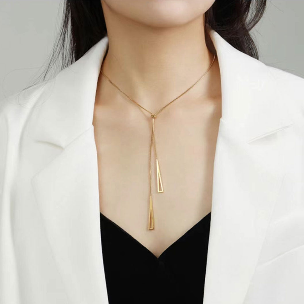 Simple Triangle Geometric Necklace