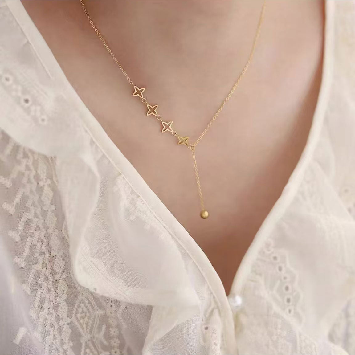 Hollow Star Tassel Necklace