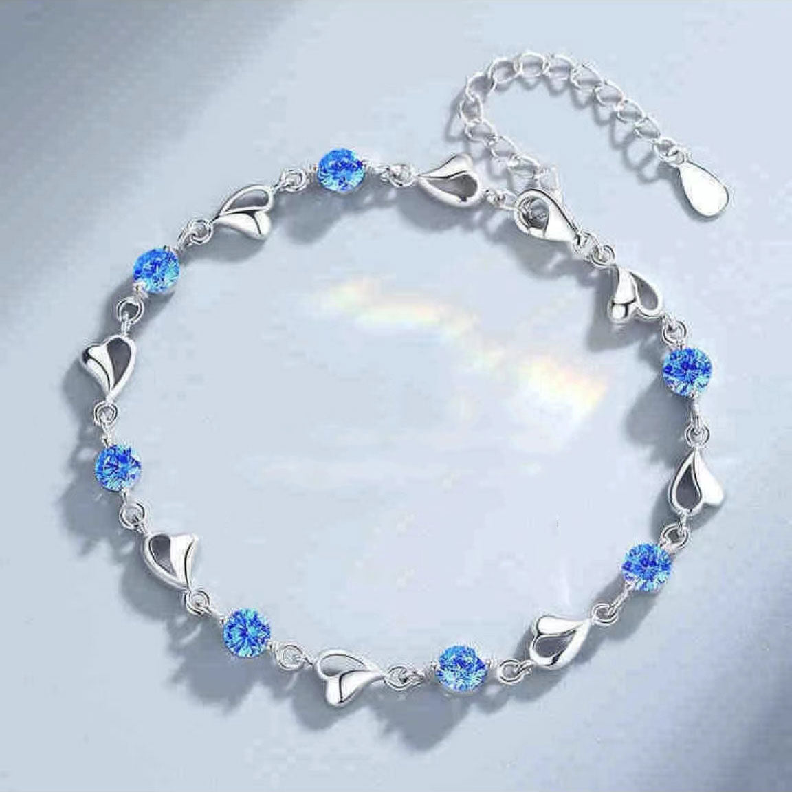 "Heart of the Ocean" Gemstone Bracelet 