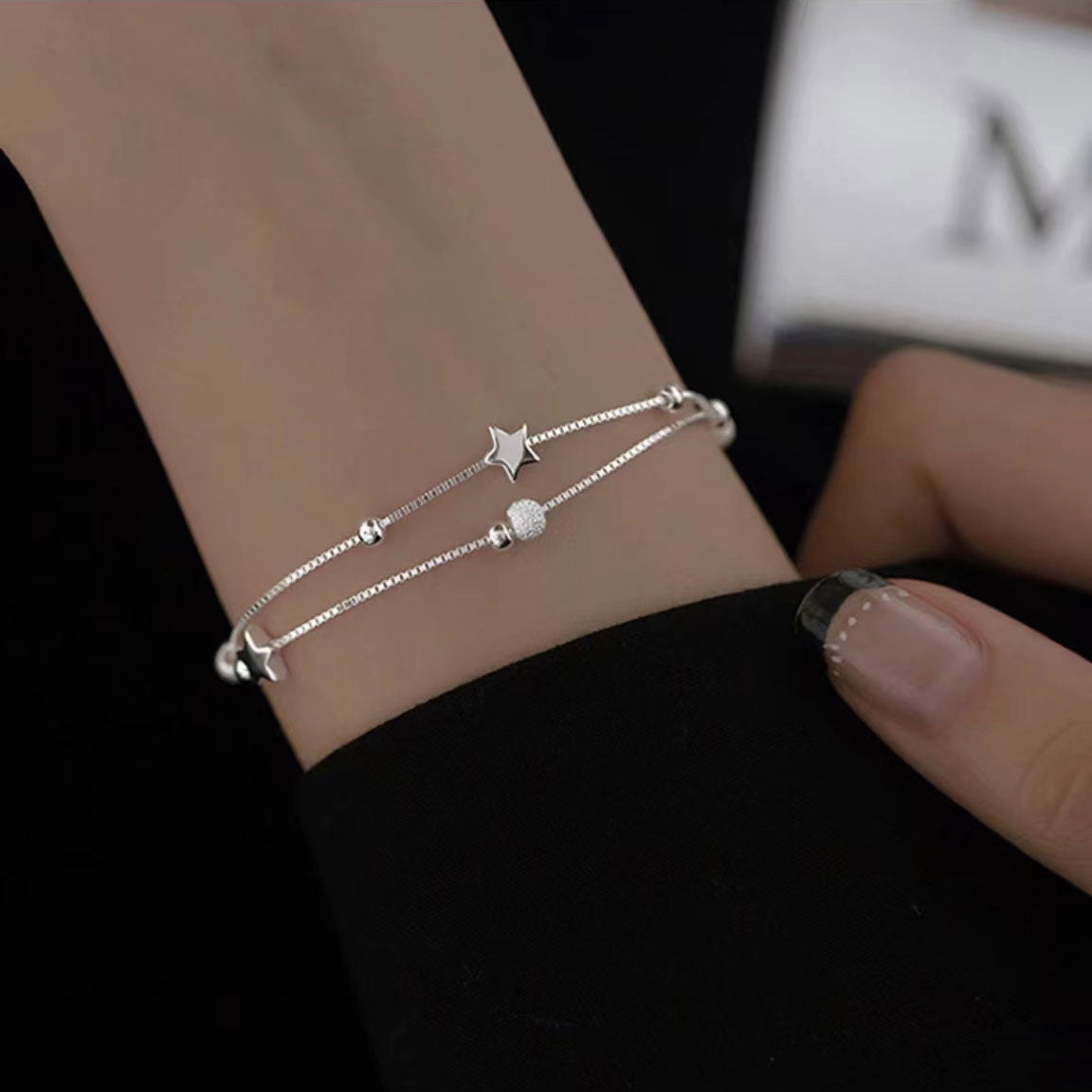 Double layer star bracelet