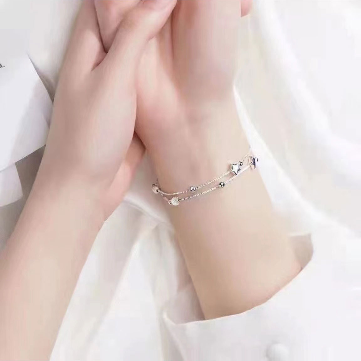 Double layer star bracelet