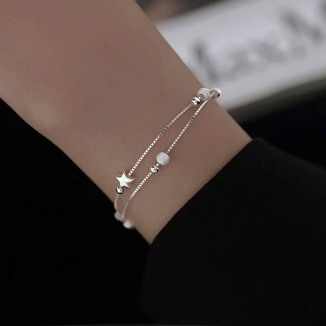 Double layer star bracelet