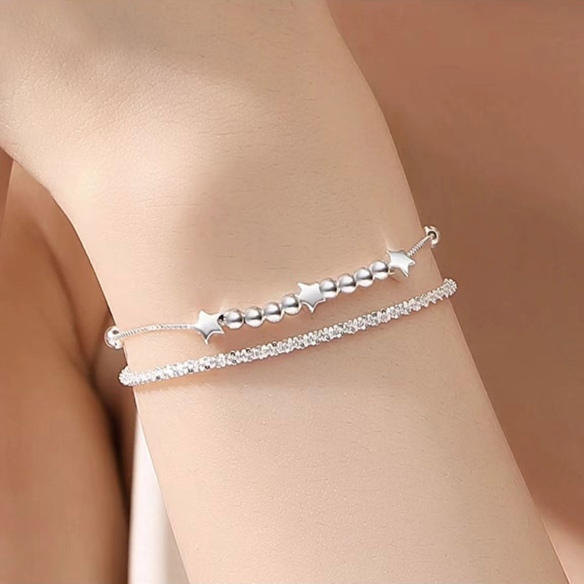 Double layer bright star bracelet 