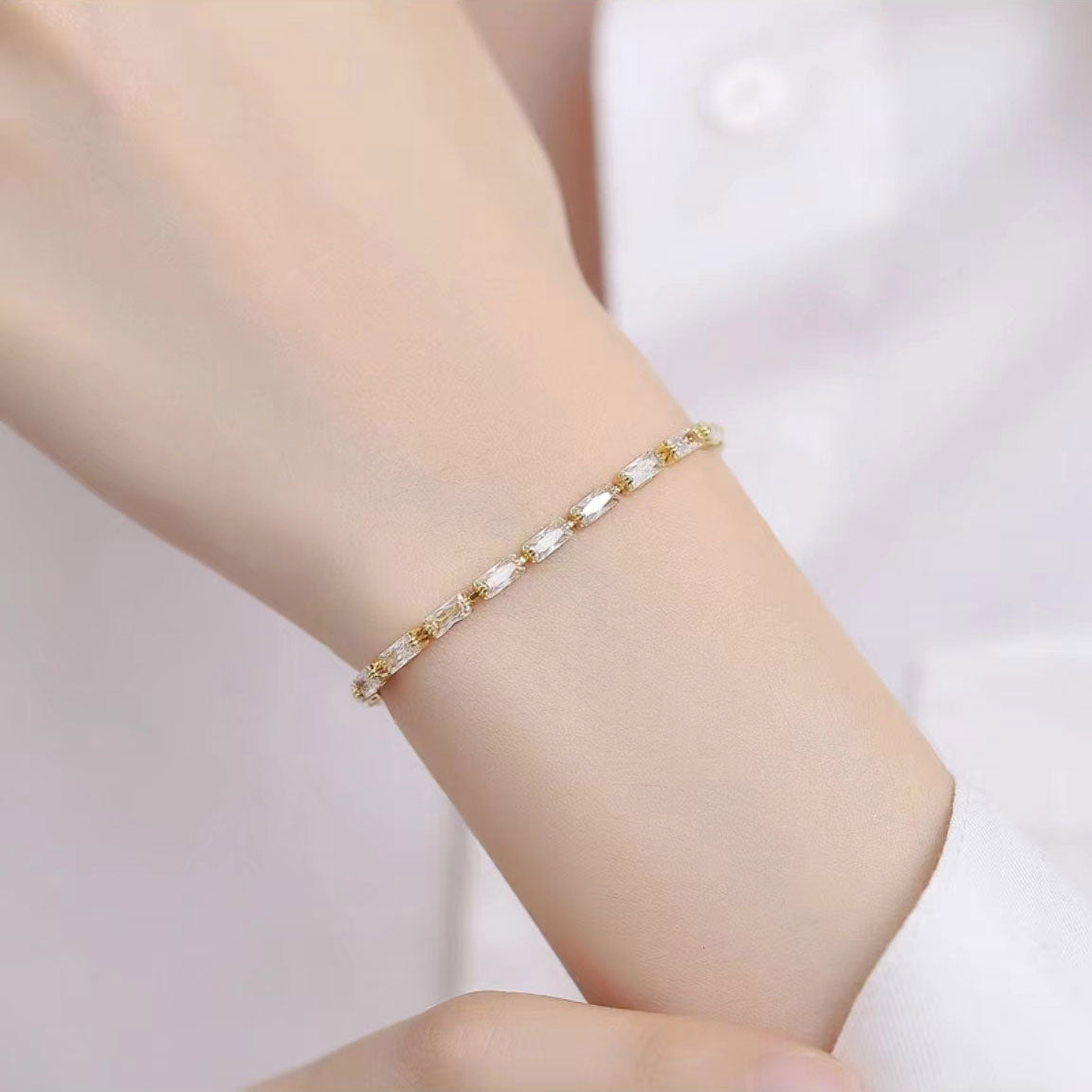 Trendy Square Ice Crystal Bracelet 