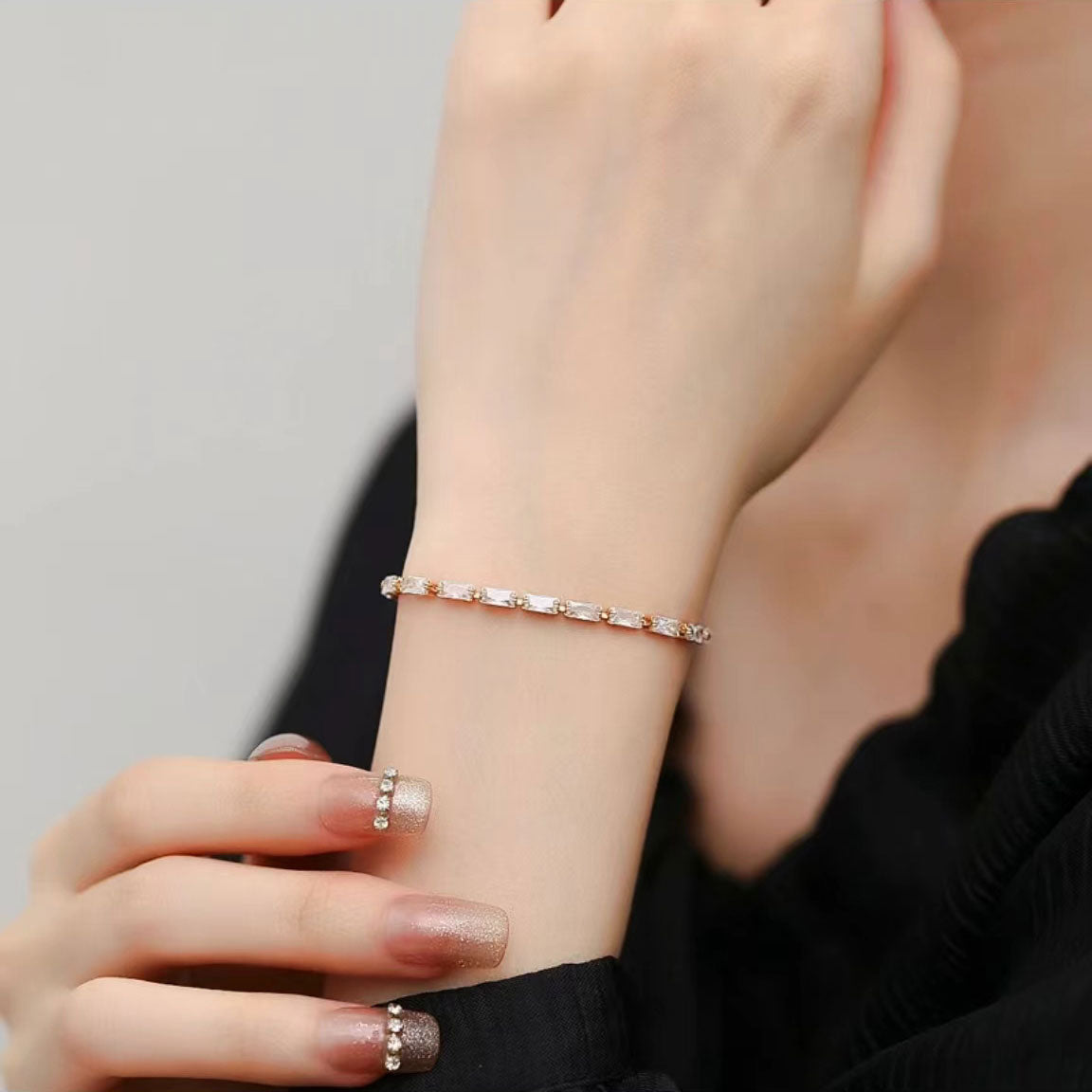 Trendy Square Ice Crystal Bracelet 