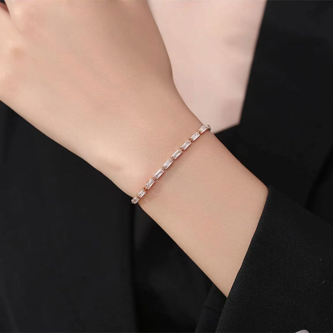 Trendy Square Ice Crystal Bracelet 